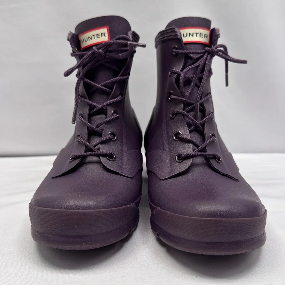 Hunter Original Lace-Up Purple Rubber Rain Boots Kids US 3B/4G EU 34 UK 2